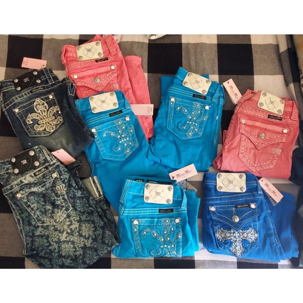 New Miss me girls capri sz 8 10 14 color JEANS CARGO CROP CAPri PANTS